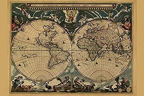 Buyenlarge 0-587-23680-9-P1218 New & Accurate Map of The World Paper Poster, 12" x 18"