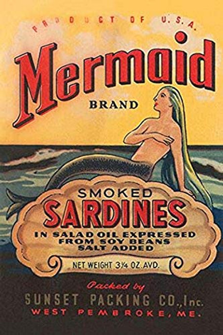 Buyenlarge 0-587-23924-7-P1218 Mermaid Brand Smoked Sardines Paper Poster, 12" x 18"