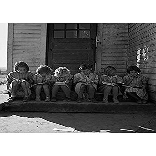 Buyenlarge 0-587-24148-9-G812 Little Girls Read Their Lessons Fine Art Giclee Print, 8" x 12"