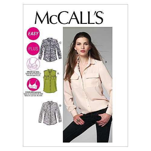 McCall Patterns M6436 Misses'/Women's Shirts, Size RR (18W-20W-22W-24W)