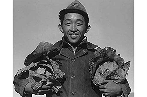 Buyenlarge 0-587-24219-1-P1218 Richard Kobayashi, Farmer with Cabbages Paper Poster, 12" x 18"
