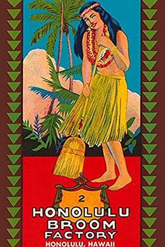 Buyenlarge 0-587-24597-2-P1218 Honolulu Broom Factory Broom Label Paper Poster, 12" x 18"