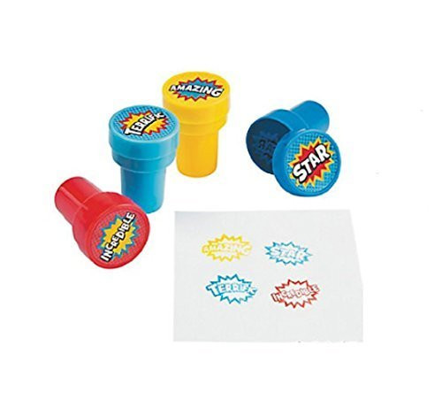 Fun Express Plastic Superhero Stampers - 24 Pieces