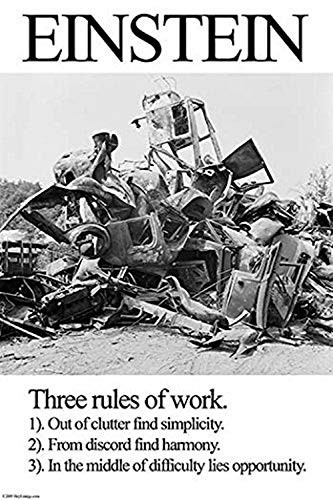 Buyenlarge 0-587-24798-3-P1218 Einstein; Three Rules of Work Paper Poster, 12" x 18"