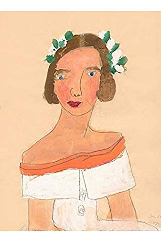 Buyenlarge 0-587-24830-0-P1218 Lady with Flowers in Hair Paper Poster, 12" x 18"