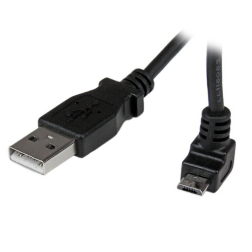 StarTech.com 1m Micro USB Cable Cord - A to Up Angle Micro B - Up Angled Micro USB Cable - 1x USB A (M), 1x USB Micro B (M) - Black