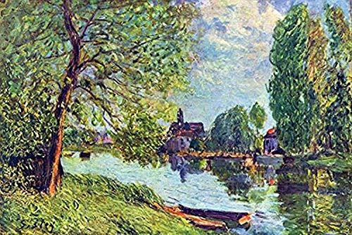 Buyenlarge 0-587-26306-7-P1827 River Landscape at Moret-Sur-Loing Paper Poster, 18" x 27"
