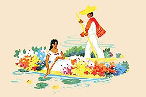 Buyenlarge 0-587-27620-7-P1827 Mexican Flower Boats Paper Poster, 18" x 27"