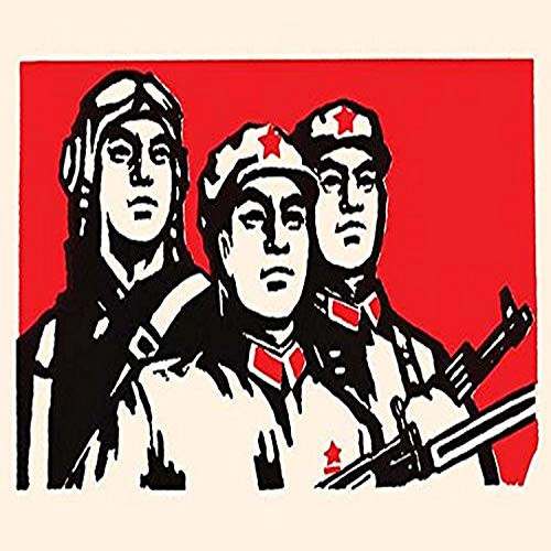 Buyenlarge 0-587-28014-x-P1218 Three Proud Soldiers On Red Paper Poster, 12" x 18"