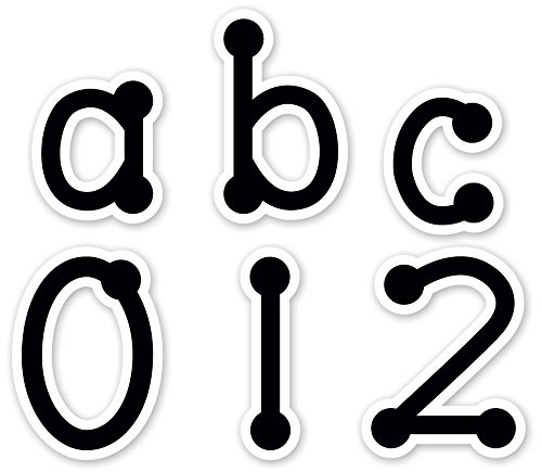 Creative Teaching Press Lowercase Letter Stickers, Black Dot-to-Dot (4633)