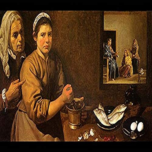 Buyenlarge 0-587-29007-2-P1218 Kitchen Scene with Christ Paper Poster, 12" x 18"