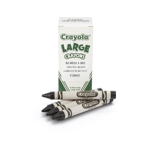 Crayola; Large Crayons, Black; Art Tools; 12 ct. Bulk Crayons; Bright, Bold Color