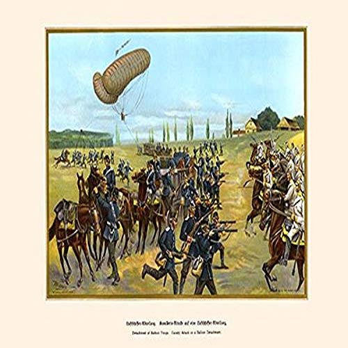 Buyenlarge Balloon Reconnaissance Troops - Cavalry Attack on A Balloon Detachment - 8" X 12" Fine Art Giclee Print