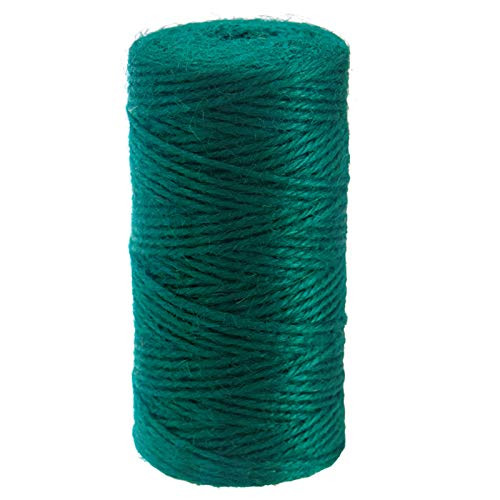 Green Jute Twine,Christmas Twine,328 Feet 2mm 3 ply Colorful Jute Gift Twine Best Arts Crafts Twine Durable Packing String