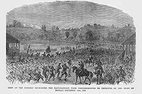 Buyenlarge 0-587-32773-1-G1624 Crossing The Rappahannock from Fredericksburg to Falmouth Virginia Fine Art Giclee Print, 16" x 24"