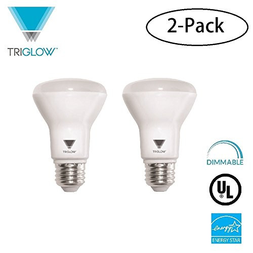 TriGlow (2-Pack) LED 7-Watt (50W Equivalent) BR20 Bulb, 550 Lumen, DIMMABLE 3000K (Soft White) UL Listed and Energy Star Certified LED R20 Light Bulb