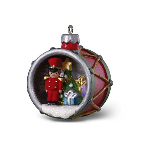 Hallmark Keepsake Mini Christmas Ornament 2018 Year Dated, A World Within Toy Soldier in Drum Miniature, 1.38"