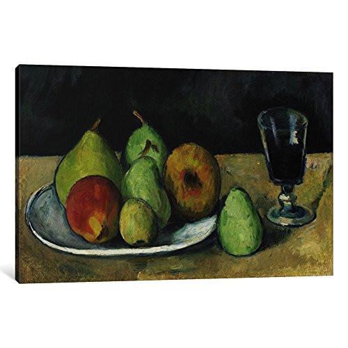 iCanvasART 1 Piece Verre Et Poires 1879-1880 Canvas Print by Paul Cezanne, 18" x 12"/0.75" Depth