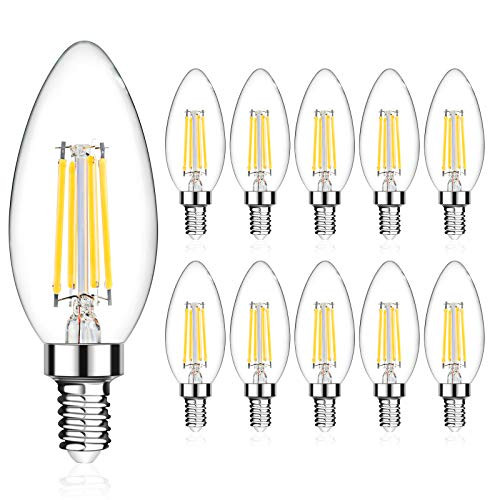 LANGREE E12 LED Candelabra Base Bulbs 60W Equivalent, 5W LED Candle Light Bulbs, LED Chandelier Light Bulbs, Non-Dimmable, 5000K Daylight White, 550LM