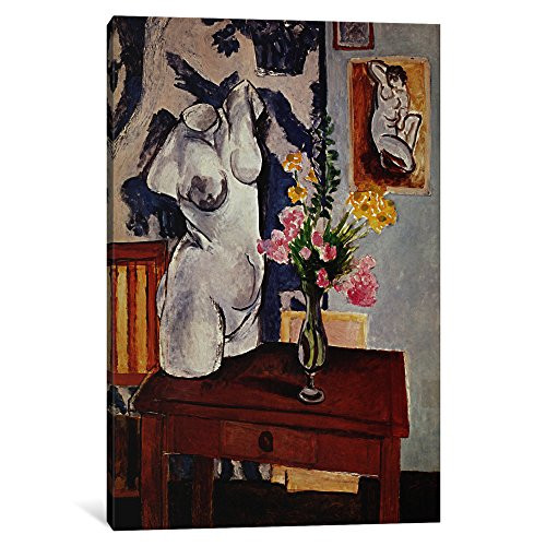 iCanvasART 1 Piece Plaster Torso and Bouquet of Flowers Canvas Print by Henri Matisse, 12" x 8"/0.75" Depth