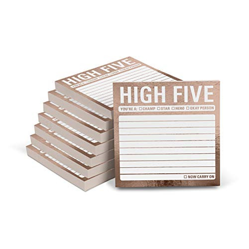 Knock Knock High Five Metallic Sticky Notes, 3 x 3-Inches (8-Count)