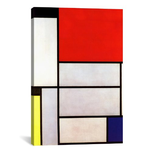 iCanvasART 13568 Tableau L Canvas Print by Piet Mondrian, 12 by 8-Inch, 0.75-Inch Deep