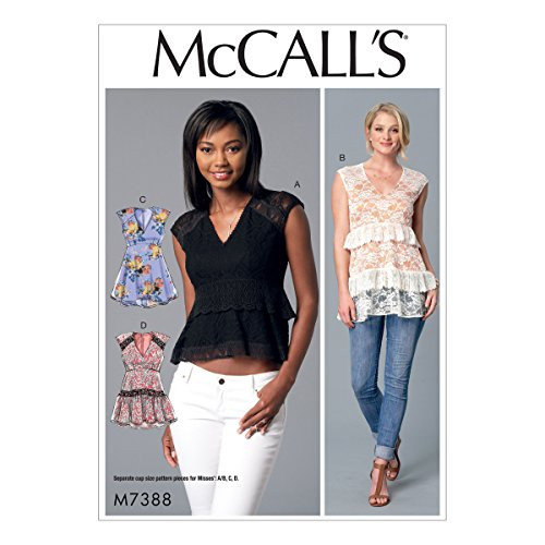 McCall's 7388 Misses' V-Neck, Empire-Waist Tops (6-14) SEWING PATTERN