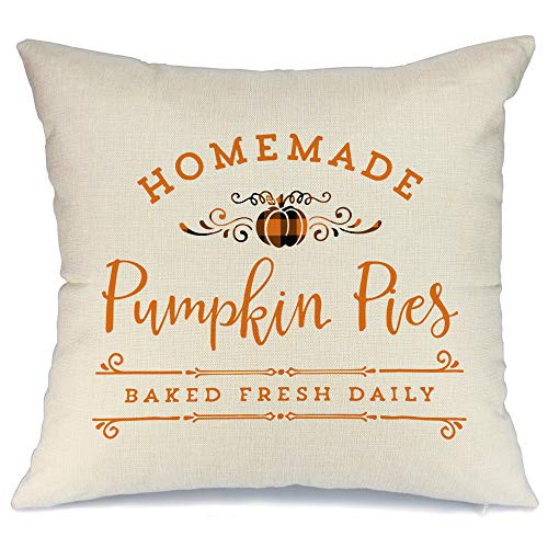 AENEY Fall Pillow Cover 18x18 inch Pumpkin Buffalo Check Pillow Fall Pillows Decorative Throw Pillows for Thanksgiving Fall Farmhouse Decor Autumn Dec
