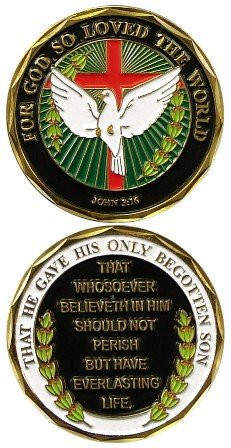 John 3:16 For God So Loved The World Military Challenge Coin