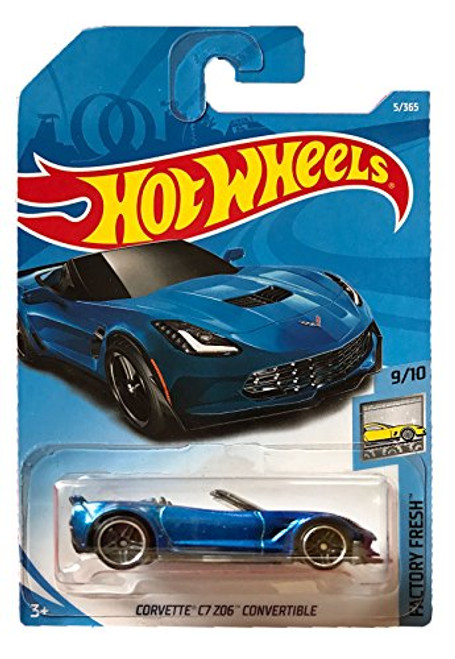 Hot Wheels 2018 50th Anniversary Factory Fresh Corvette C7 Z06 Convertible 5/365, Blue Hot Wheels 2018 50th Anniversary Factory Fresh Corvette C7 Z06 Convertible 5/365, Blue