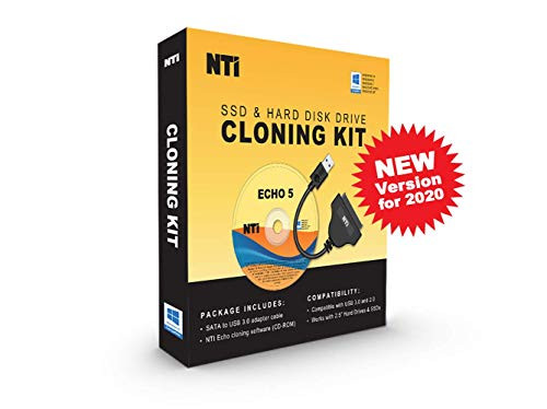 NTI Cloning Kit for SSD and Hard Disk Drives | New Version! | Best Hard Drive Upgrade Kit | Echo Cloning Software, and Advanced High-Speed SATA-to-USB