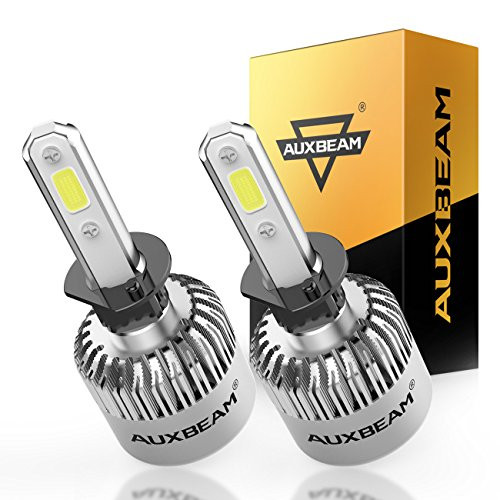 Auxbeam LED Headlights F-S2 Series H3 LED Headlight Bulbs with 2 Pcs of Led Headlight Bulb Conversion Kits 72W 8000LM COB Led Chips Single Beam