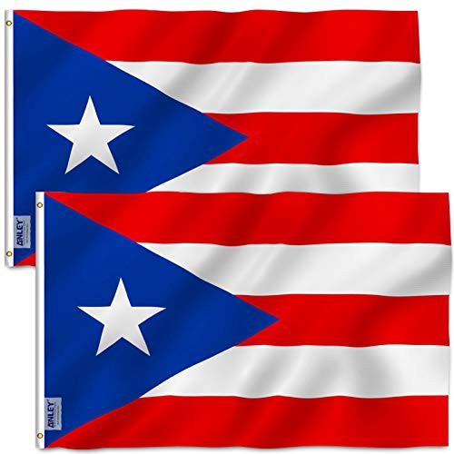 Anley Pack of 2 Fly Breeze 3x5 Foot Puerto Rico Flag - Vivid Color and UV Fade Resistant - Canvas Header and Double Stitched - Puerto Rican National F Anley Pack of 2 Fly Breeze 3x5 Foot Puerto Rico Flag - Vivid Color and UV Fade Resistant - Canvas Header and Double Stitched - Puerto Rican National F
