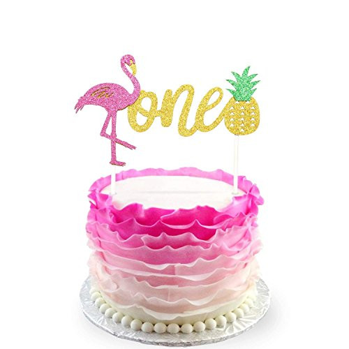 JeVenis Glitter Flamingo Pineapple 1st First Birthday Cake Toppers Decoration Glitter One Tropical Hawaiian Luau Themed Party Supplies JeVenis Glitter Flamingo Pineapple 1st First Birthday Cake Toppers Decoration Glitter One Tropical Hawaiian Luau Themed Party Supplies