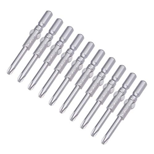 uxcell 10 Pcs 6mm Shank 60mm Length 4mm Phillips PH2 Magnetic S2 Screwdriver Bits