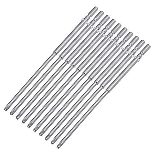 uxcell 10 Pcs 5mm Round Shank 150mm Length 4mm PH2 Phillips Magnetic Screwdriver Bits