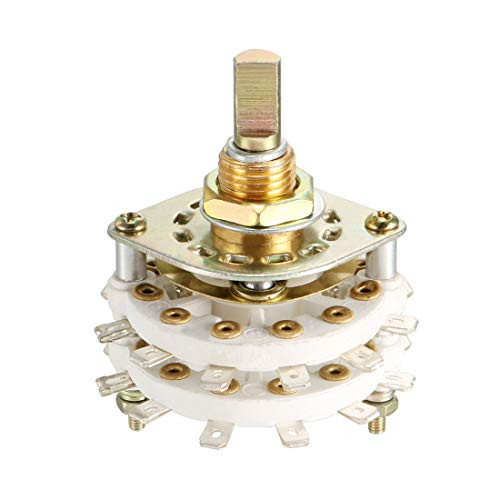 uxcell 4P5T 4 Pole 5 Position Selectable 2 Deck Band Channel Rotary Switch Selector