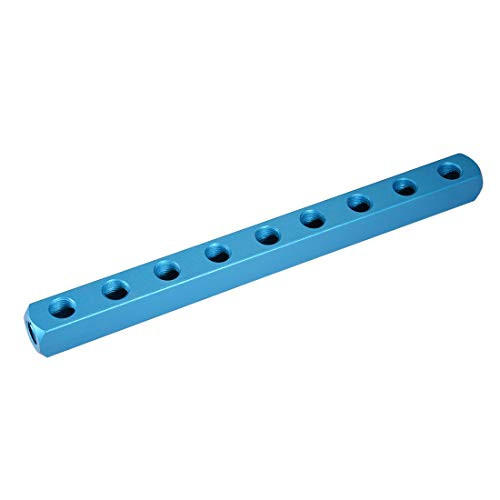 uxcell G1/4 Thread 12 Ports 9 Way Manifold Block Splitter,Quick Connect Air Hose Inline Splitter Coupler,Air Compressor Splitter,2pcs