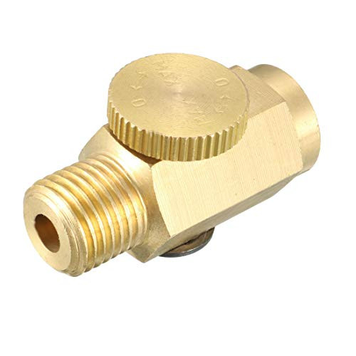 uxcell Brass Air Regulator, in-Line Air Flow Regulator Valve Brass Connector, 1/4 inches NPT Male x 1/4 inches NPT Female 5pcs