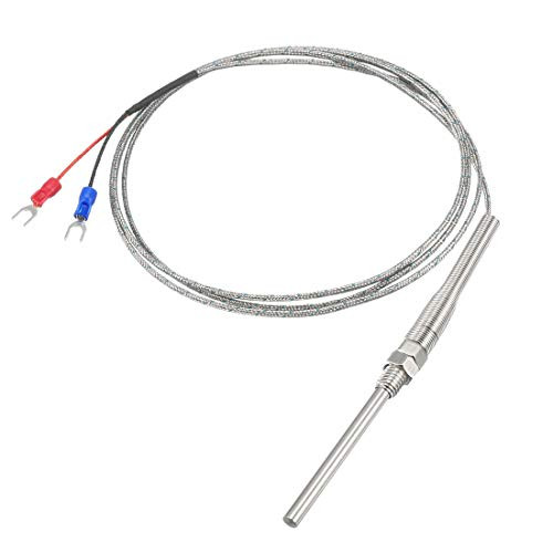 uxcell K Type Thermocouple M8 5x60mm Temperature Probe Sensor(0 to 600C) 5ft