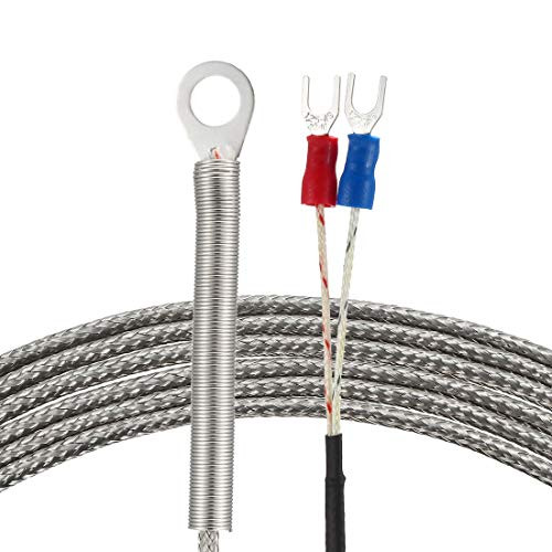 uxcell E Type Thermocouple Temperature Sensor Probe with 4M Cable 6mm Hole Spring 32-752F/0-400C