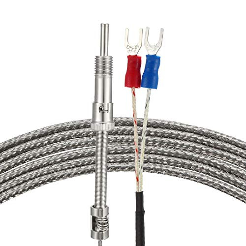 uxcell K Type Thermocouple Sensors Temperature Controller Pressure Spring Type Thermocouple(0 to 600C) 10ft