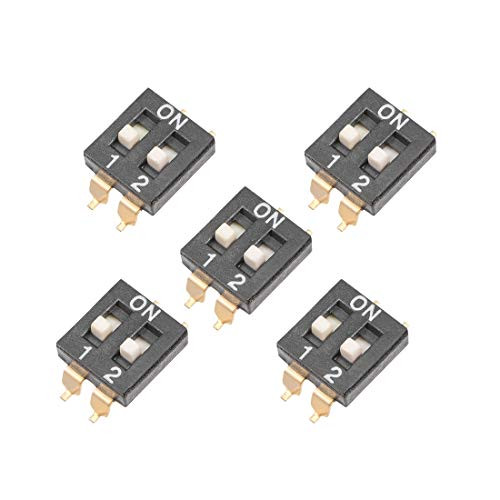 uxcell 5 Pcs Black SMD DIP Switch 1-2 Positions 2.54mm Pitch for Circuit Breadboards PCB