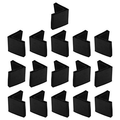 uxcell 40mm x 40mm Angle Iron Foot Pads L Shaped PVC Furniture Desk Leg Caps End Covers Floor Protector Black 16 Pcs