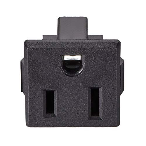 uxcell Panel Mount Plug Adapter AC 250V 10A 3 Pins Snag-in IEC Outlet Plug Power Connector Socket Straight