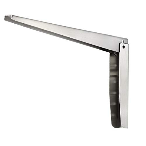 uxcell Folding Bracket 10 inch 250mm for Shelves Table Desk Wall Mounted Support Collapsible Long Release Arm Space Saving Stainless Steel