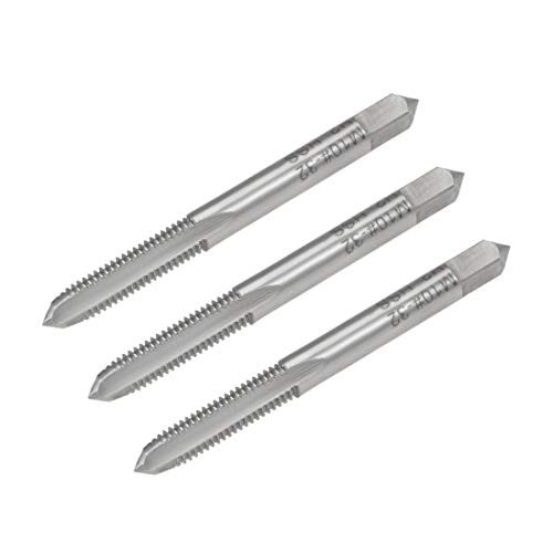uxcell Machine Tap 10-32 UNF Thread Pitch 2A Class 3 Flutes High Speed Steel 3pcs