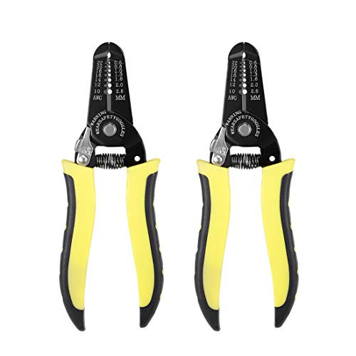 uxcell Wire Stripper Wire Stripping Tool, 10-22 AWG Wire Cutter Wire Crimper Multi-Function Hand Tool 2pcs