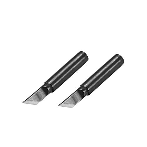uxcell Soldering Iron Tip Replacement Oxygen Free Copper 5mm Point Width Solder Tip 500-K Black 2pcs