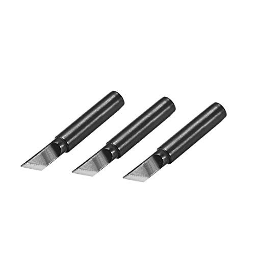 uxcell Soldering Iron Tip Replacement Oxygen Free Copper 5mm Point Width Solder Tip 500-K Black 3pcs